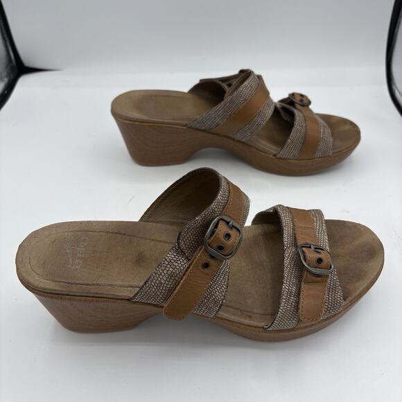Dansko‎ Shoes Sandals Womens Size 10 EU 41 Jessie Sand Lizard Sand Leather Wedge - Picture 7 of 11